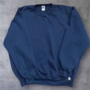 Russell Athletic Vintage 90s Navy Blue Crewneck Sweatshirt USA Men's Size XXL